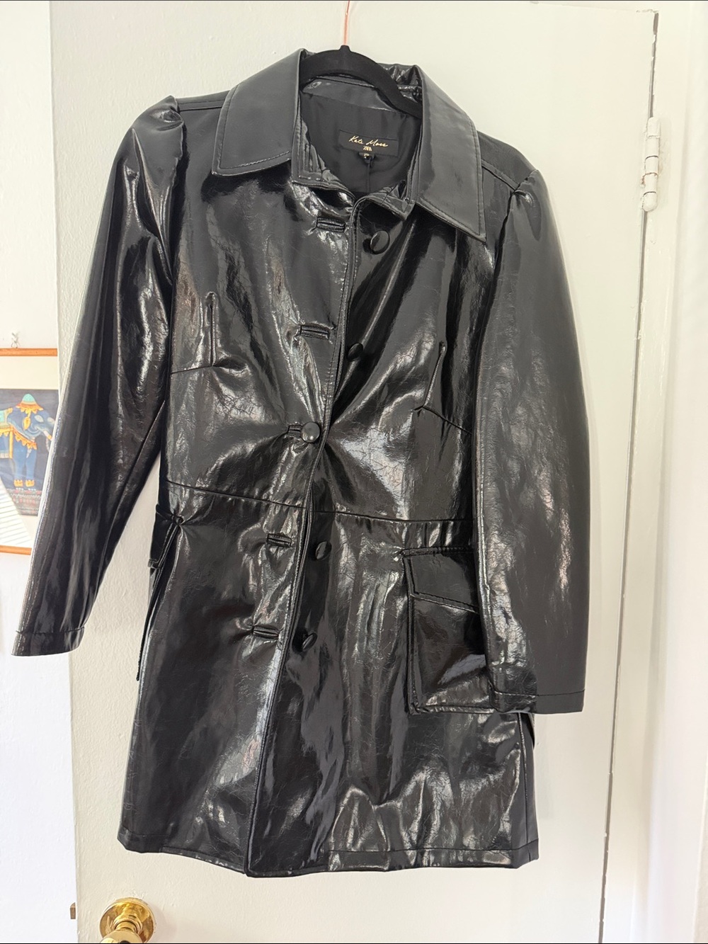 Zara Black Patent Trench Coat